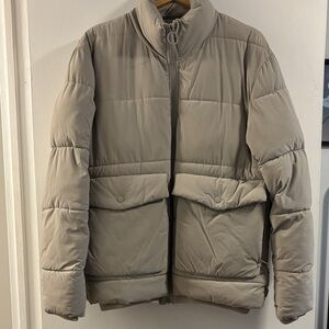 Zara Men's Taupe Puffer Coat